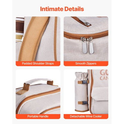 Strand-Picknick-Rucksack für 4 Personen mit Kühlfach | EU