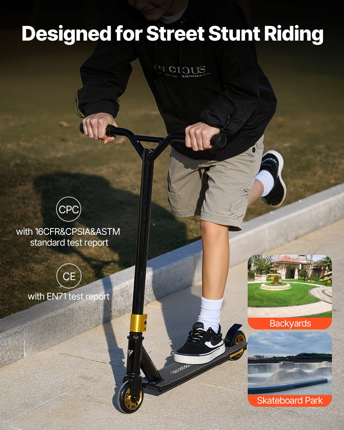 Stunt Scooter Street Trick Scooter för barn Vuxna Lättviktsdäck