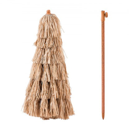 Tiki-Schirm, Strohschirm, 2,08 m, Pool-Schirm für Terrasse und Strand