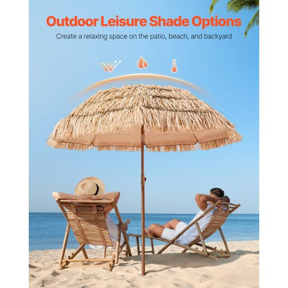 Tiki-parasoll Halmtaksparasoll 1,8 m Poolside-parasoll för uteplatser