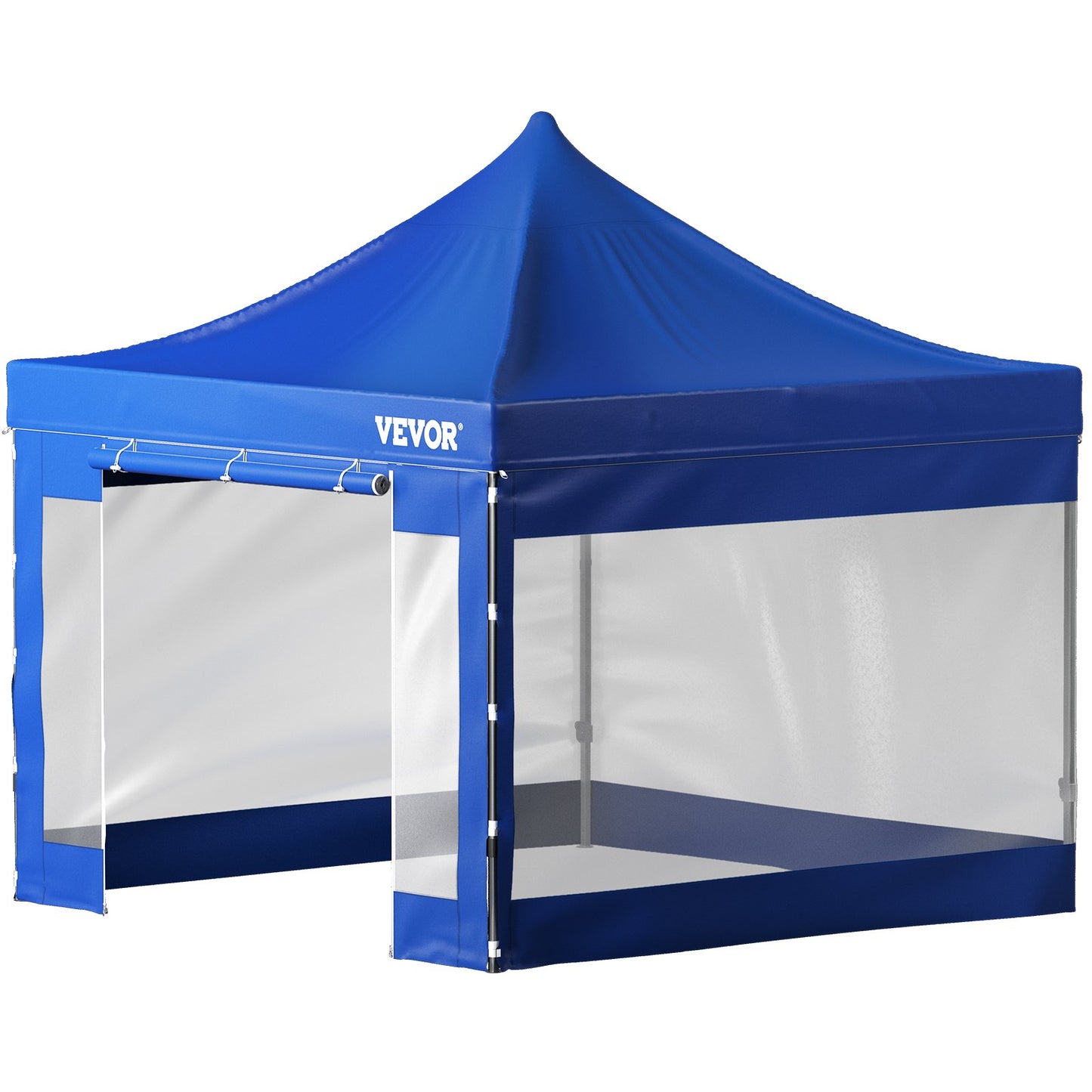 10 x 10 FT Pop Up Canopy Tent, Gazebo Tent with Patio with Removable Side Walls and Carry Bag on Wheels, UV Resistant Waterproof Instant Gazebo Shelter for Party, Garden, Backyard, Blue
