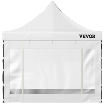 10 x 10 FT Pop Up Canopy Tent, Gazebo Tent with Patio with Removable Side Walls and Carry Bag on Wheels, UV Resistant Waterproof Instant Gazebo Shelter for Party, Garden, Backyard, White