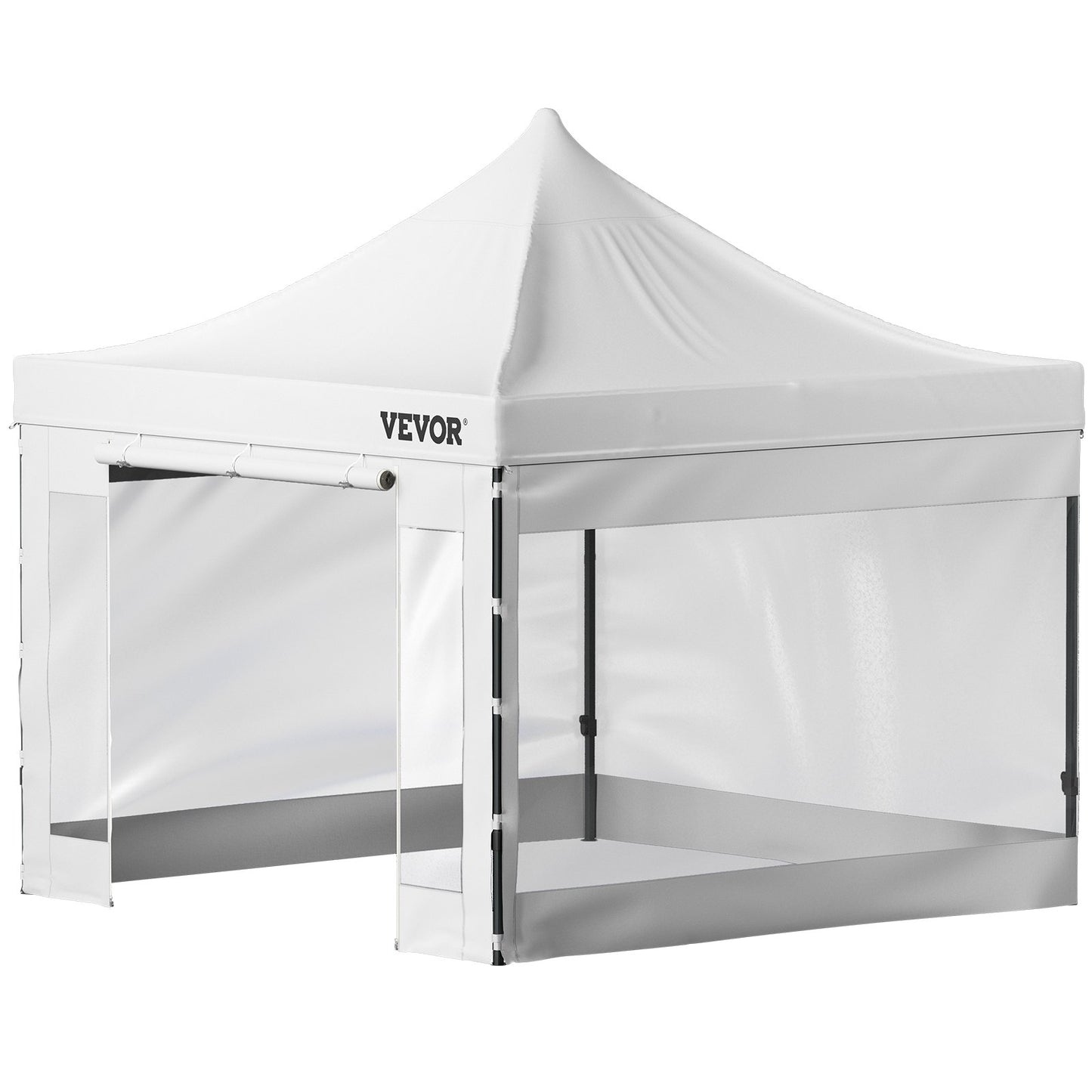 10 x 10 FT Pop Up Canopy Tent, Gazebo Tent with Patio with Removable Side Walls and Carry Bag on Wheels, UV Resistant Waterproof Instant Gazebo Shelter for Party, Garden, Backyard, White