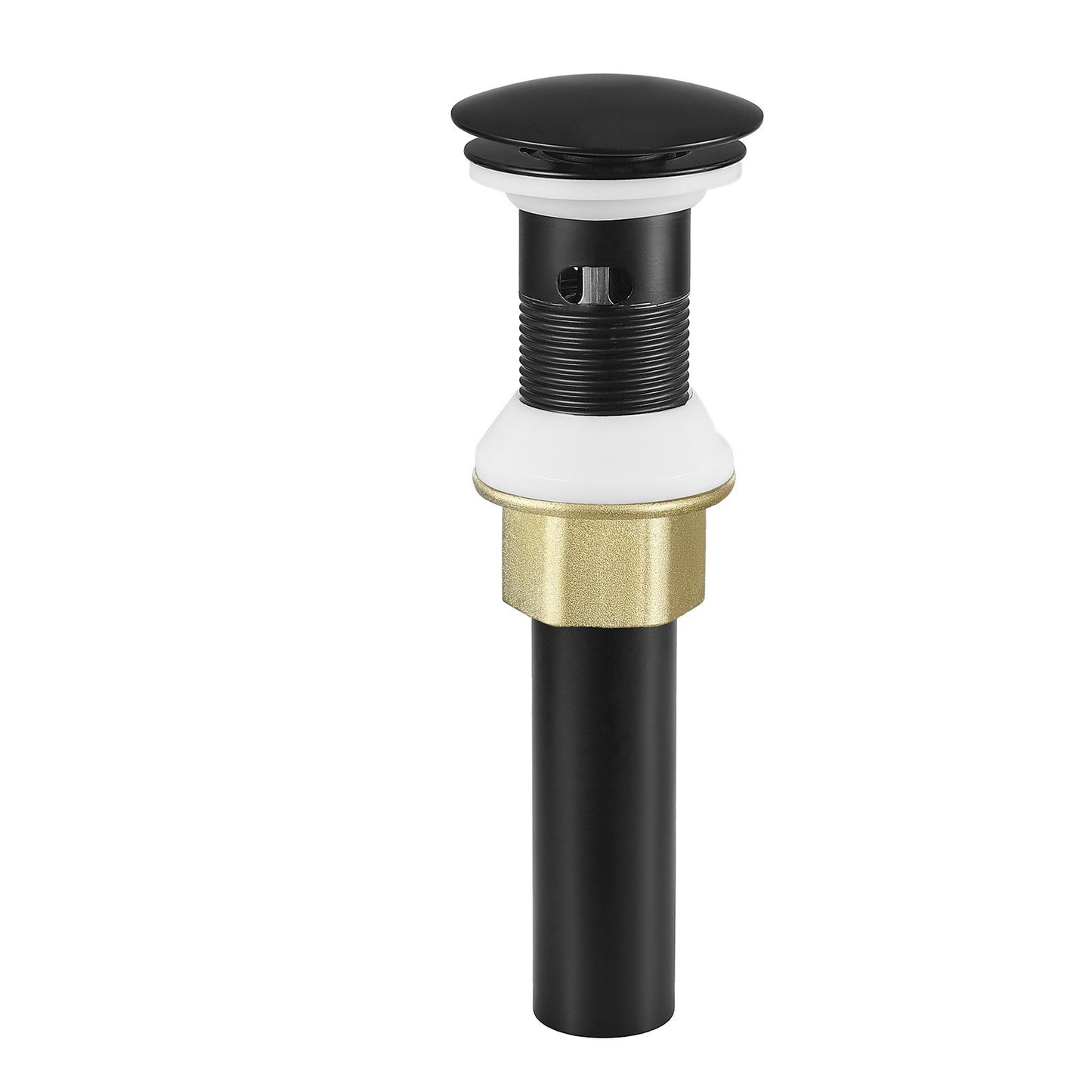 Bathroom Sink Drain with Overflow, Brass and 304 Stainless Steel Pop Up Drains, Anti-Clogging Vessel Sink Drain Strainer, All Metal Hair Catcher Drains Stopper, for Sinks with Overflow Holes