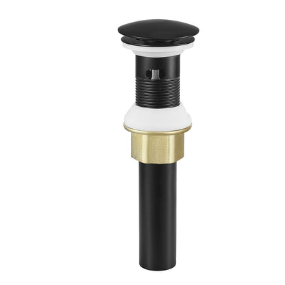 Bathroom Sink Drain with Overflow, Brass and 304 Stainless Steel Pop Up Drains, Anti-Clogging Vessel Sink Drain Strainer, All Metal Hair Catcher Drains Stopper, for Sinks with Overflow Holes