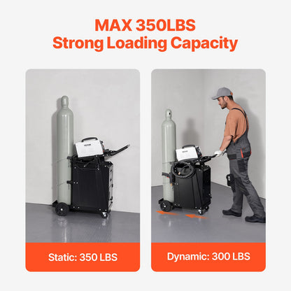 Schweißwagen, 2 Schubladen, Schweißwagen, robust, mit abschließbarem Schrank, 350 Pfund