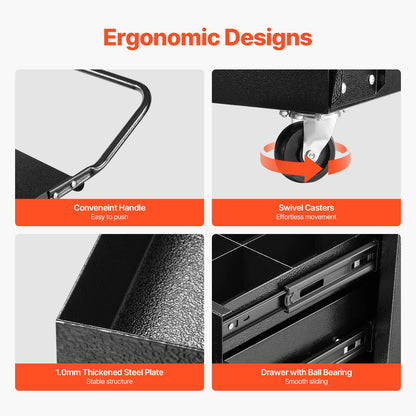 Schweißwagen, 2 Schubladen, Schweißwagen, robust, mit abschließbarem Schrank, 350 Pfund