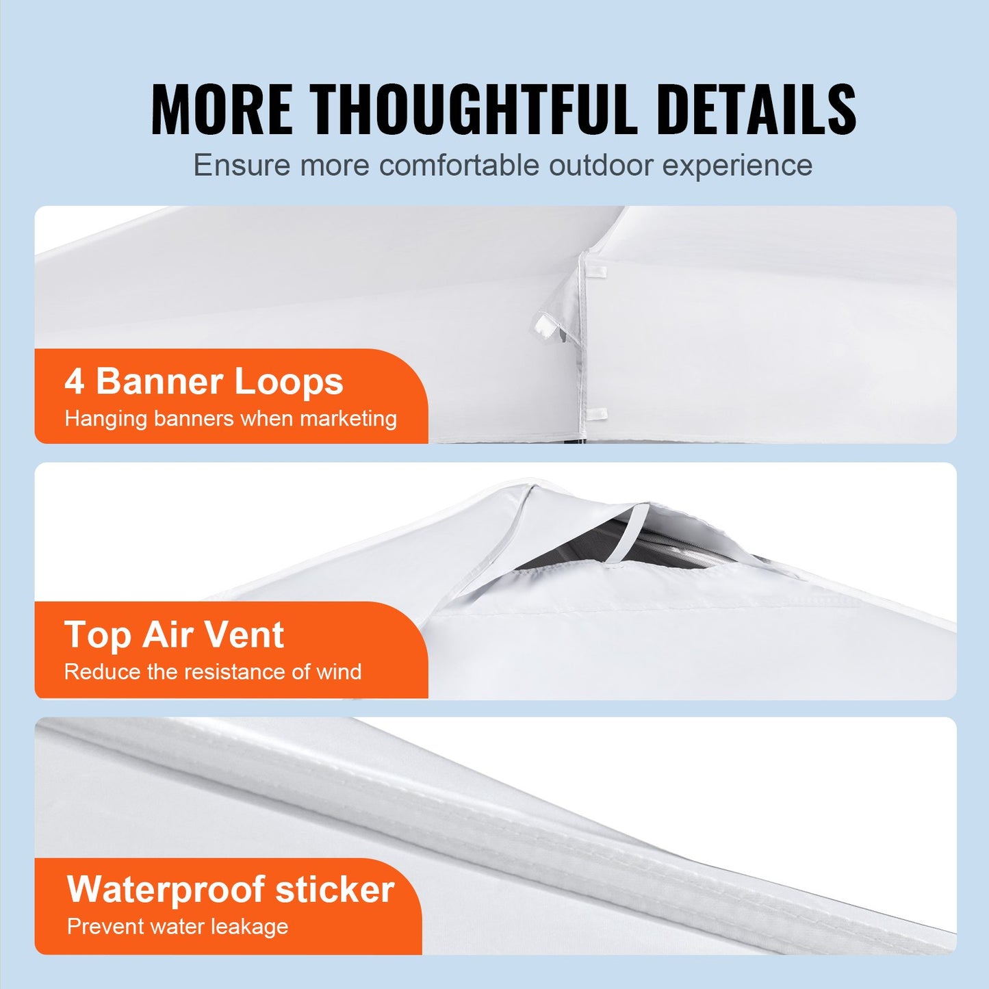 Pop-Up-Partyzelt, 304,8 x 304,8 cm, mit tragbarer Tasche für Camping, Weiß