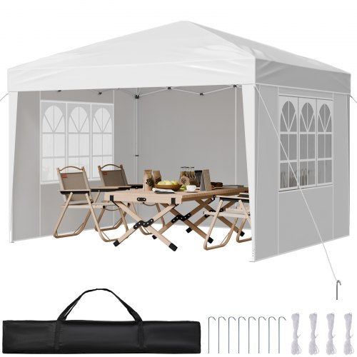 Pop Up-tak 3 x 3 meter popup-paviljongtält med 3 sidoväggar och 2 fönster