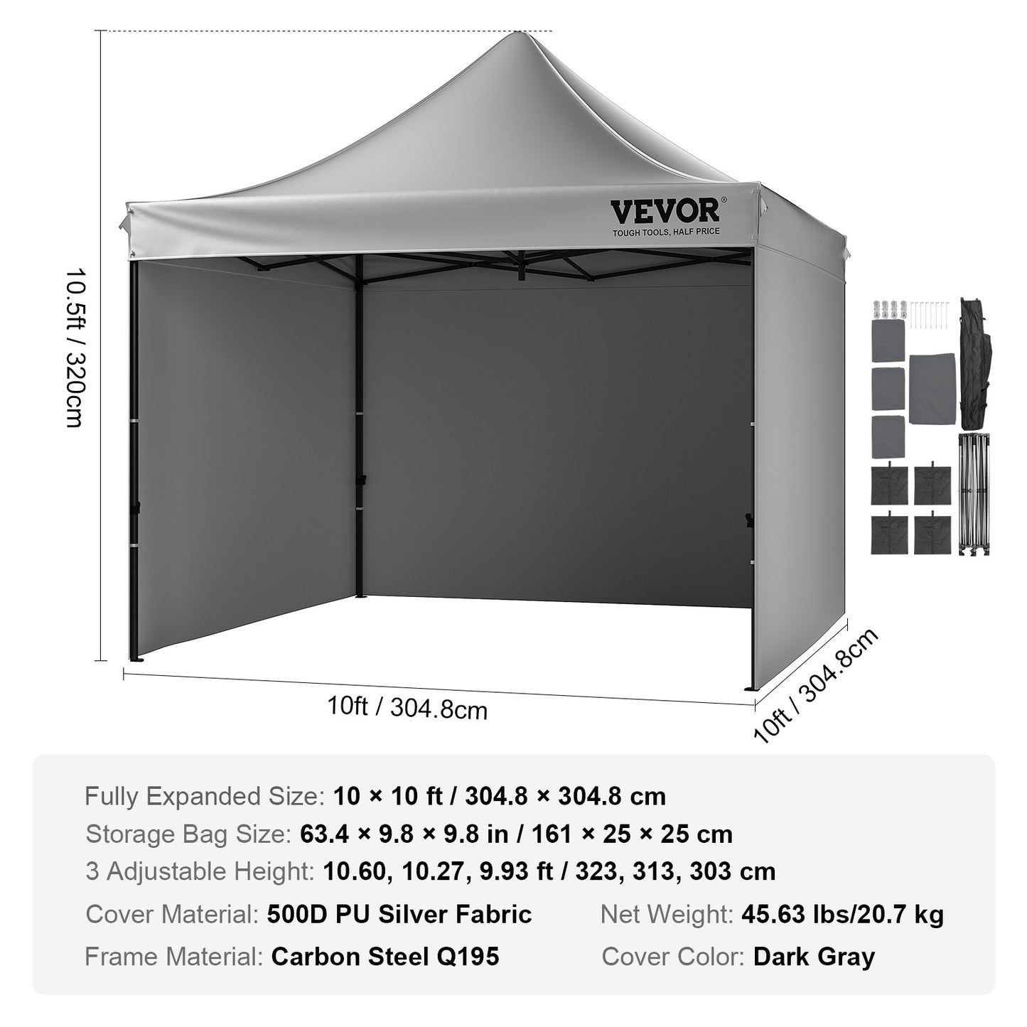 10x10 FT Pop up Canopy with Removable Sidewalls, Instant Canopies Portable Gazebo & Wheeled Bag, UV Resistant Waterproof, Enclosed Canopy Tent for Outdoor Events, Patio, Backyard, Party, Camping