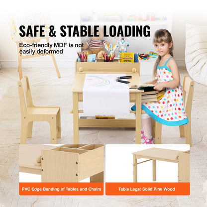 Kids Art bord och 2 stolar Småbarnspyssel och lekbord med ett skåp
