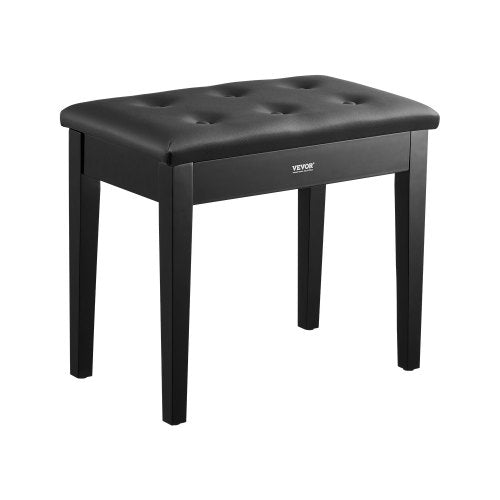 Piano Bench, 22" x 13.78" x 19", Keyboard Piano Chair with High-Density Padded Cushion, Storage Compartment for Music Books, Wooden Piano Bookcase Stool Seat, for Vanity, Living Room, Bedroom