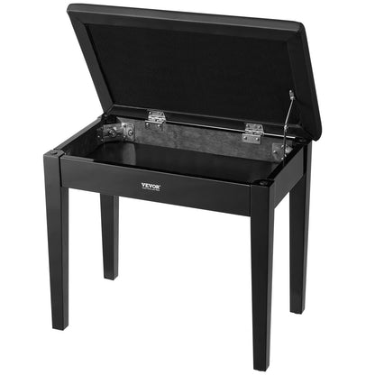 Klaviertastatur-Bank mit Stauraum, gepolsterter Sitz, Holz-Kosmetiktisch, Bücherregal, Hocker