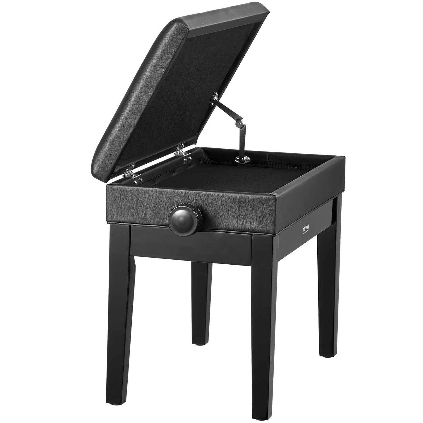 Adjustable Piano Keyboard Bench Storage Padded Seat Wooden Bookcase