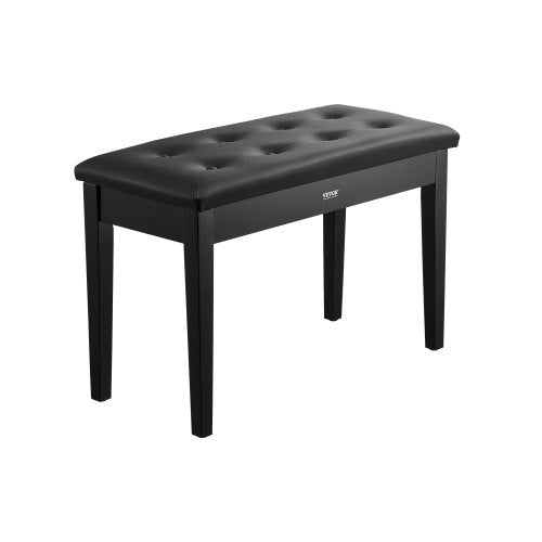 Piano Bench, 29.5" x 14" x 19", Duet Keyboard Piano Chair with High-Density Padded Cushion, Storage Compartment for Music Books, Wooden Piano Bookcase Stool Seat, for Vanity and Living Room