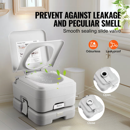 Tragbare Toilette Spülung Reise Camping 3,2 Gal Kommode Töpfchen Outdoor Indoor