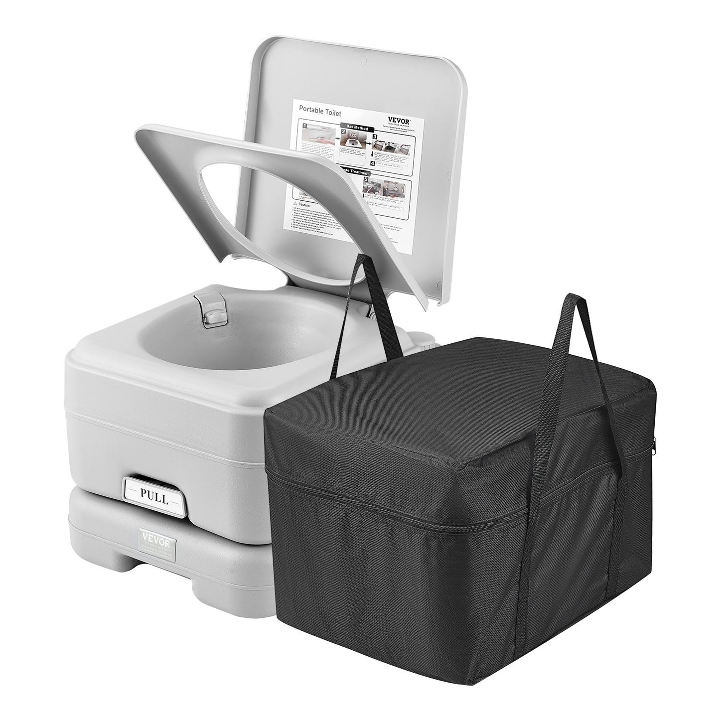 Tragbare Toilette Spülung Reise Camping 3,2 Gal Kommode Töpfchen Outdoor Indoor