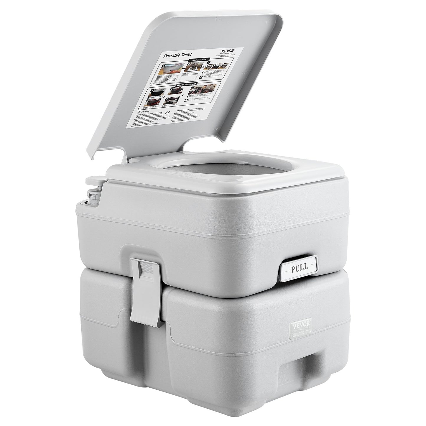 Tragbare Toilette mit Spülung, für Reisen und Camping, 5,3 Gallonen, Toilettenstuhl, Töpfchen mit Tragetasche