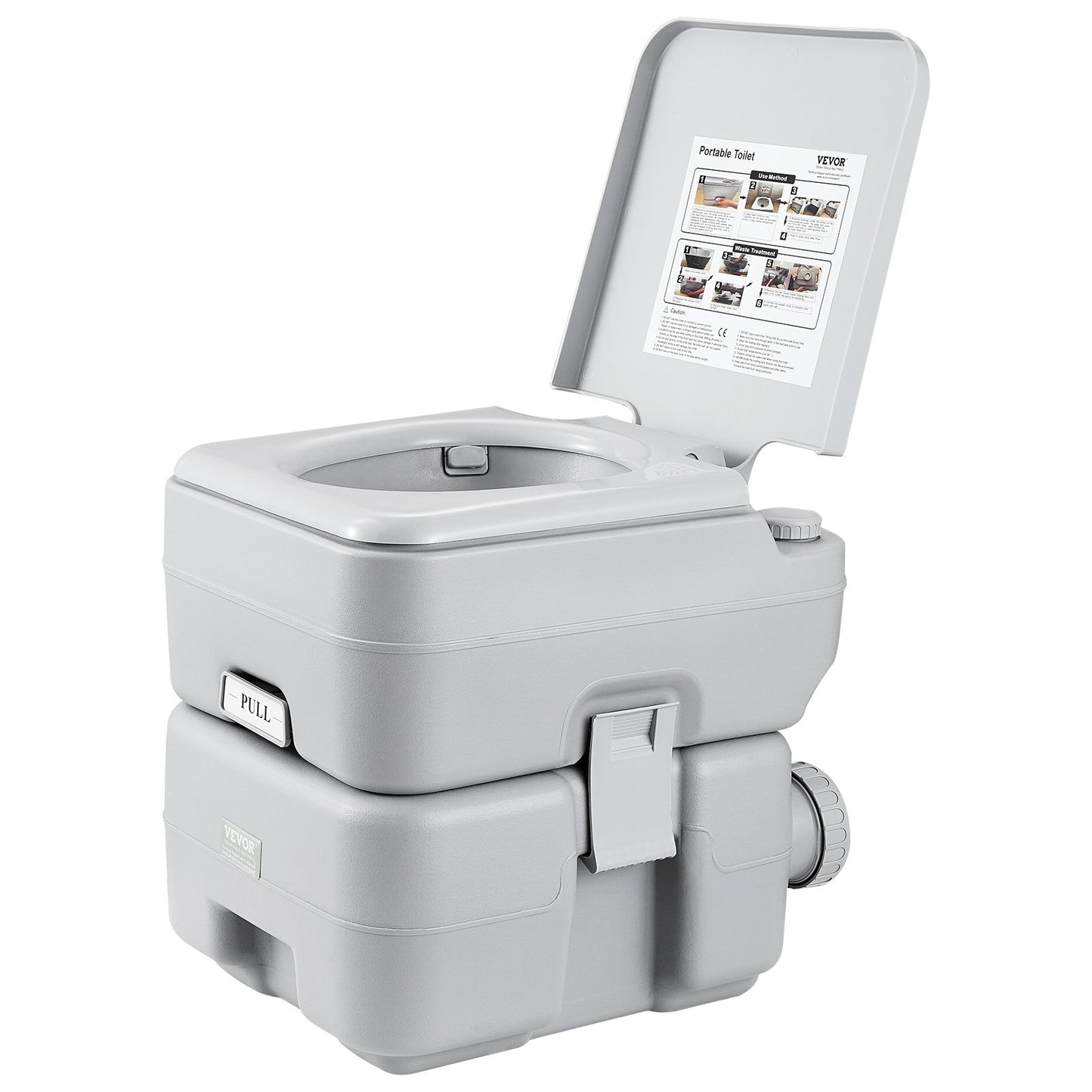 Tragbare Toilette mit Spülung, für Reisen und Camping, 5,3 Gallonen, Toilettenstuhl, Töpfchen mit Tragetasche
