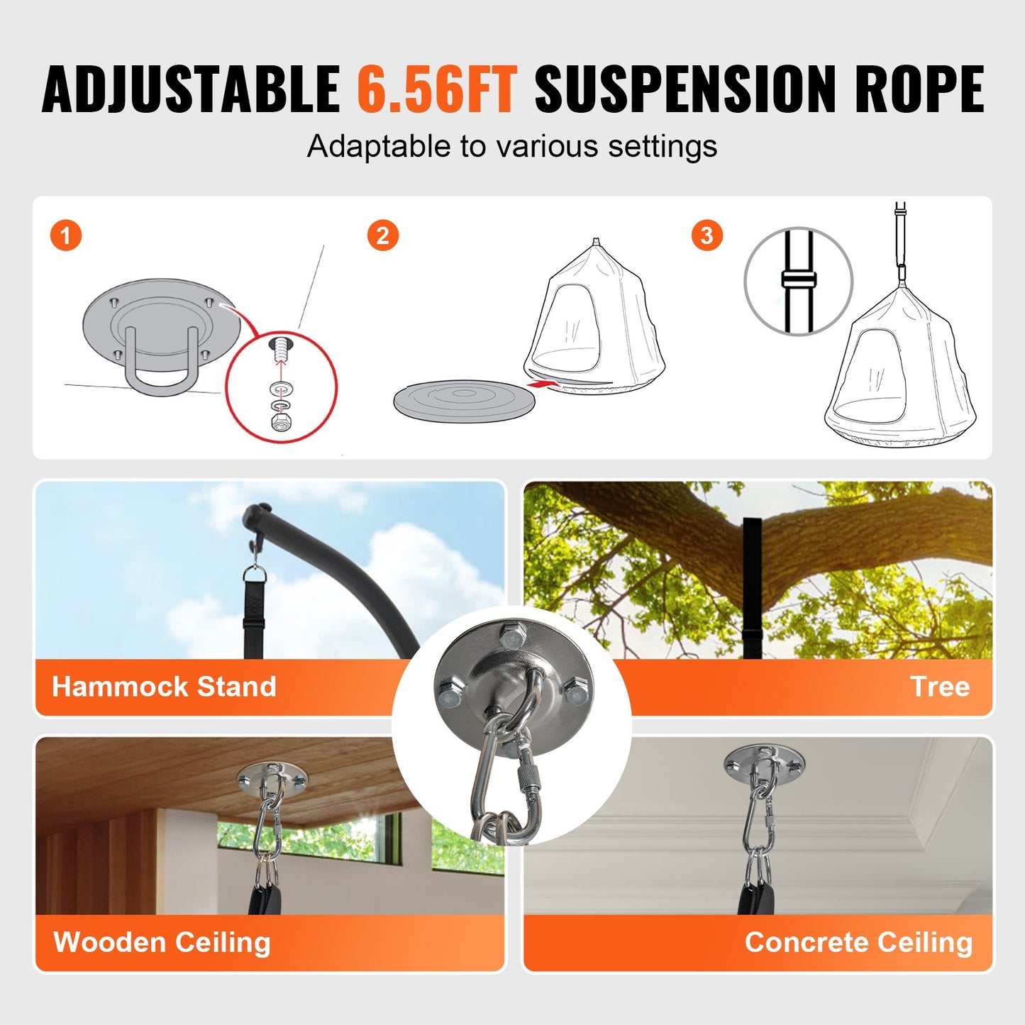 Kids Pod Swing Seat Hängmatta stol med LED-ljus Strängar 120 lbs