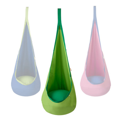 Kids Pod Swing Seat Hängmatta stol med LED-ljus Strängar 120 lbs