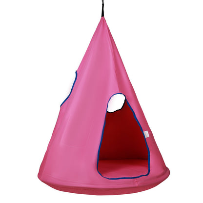 Kids Nest Chair, Hängmatta stol med justerbart rep, Hängmatta stol för barn inomhus och utomhus (39" D x 52" H), 250lbs Viktkapacitet, Rosa