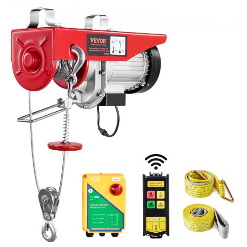 Electric Hoist, 1320 lbs Lifting Capacity, 1150W 110V Electric Steel Wire Winch with Wireless Remote Control, 40ft Single Cable Lifting Height & Pure Copper Motor, for Garage Warehouse Factory