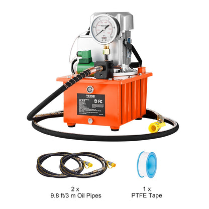 Electric Hydraulic Pump, 10000 PSI 750W 110V 488 in³/8L Capacity, Single Acting Solenoid Valve, Electric Driven Hydraulic Pump Power Pack Unit with Pedal Switch for Punching/Bending/Jack Machine
