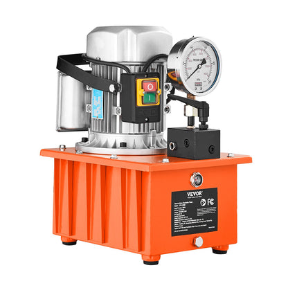 Electric Hydraulic Pump, 10000 PSI 750W 110V, 488 in³/8L Capacity, Single Acting Manual Valve, Electric Driven Hydraulic Pump Power Pack Unit with Lever Switch for Punching/Bending/Jack Machines