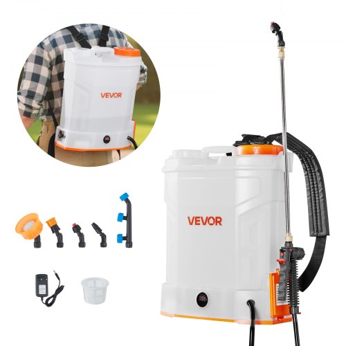 Battery Powered Backpack Sprayer, 3.2 Gal Powerful Electric Backpack Sprayer, 2 Retractable Wands & 5 Nozzles, Adjustable 0-90 PSI, 2 Hour Runtime, Portable Weed Sprayers for Yard Garden Lawn