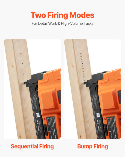 2-in-1 Cordless Brad Nailer, 18 Gauge, 20V Battery Powered Nail Gun and Staple Gun, with 500 pcs Nails, 500 pcs Staples, 2.0 Ah Li-ion Battery and Charger, for Home Improvement, Woodworking