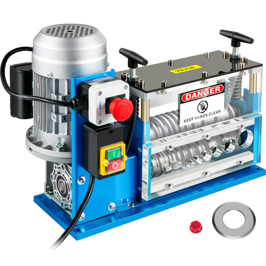 Electrical Wire Stripping Machine, 0.06 Inch-0.15 Inch Automatic Wire Stripping Machine, 11 Channels 10 Blades Cable Stripping Machine, Wire Stripping Tool 75 Feet/Minute, for Copper Wire Recycling