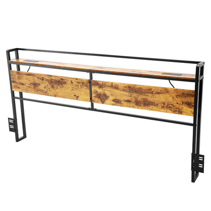 Sänggavel för King Size Säng Sänggavel med Hylla och Laddstation