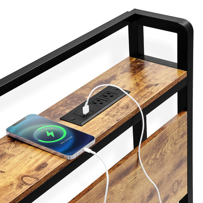 Sänggavel för King Size Säng Sänggavel med Hylla och Laddstation