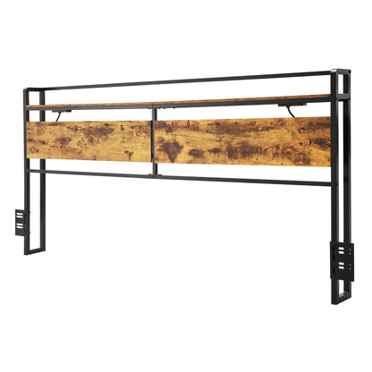 Sänggavel för King Size Säng Sänggavel med Hylla och Laddstation