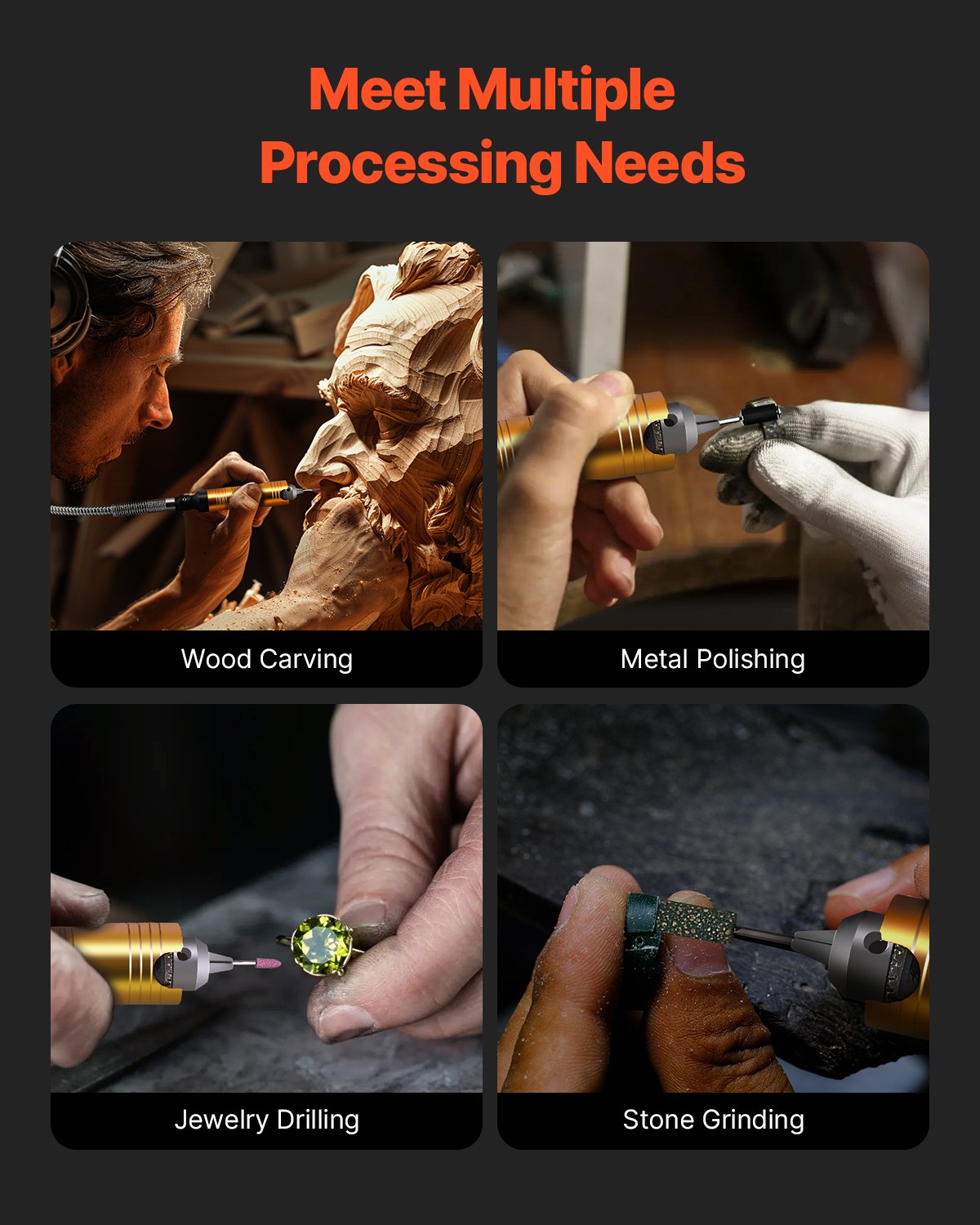 Flex Shaft Grinder 1200W 30000RPM with foot pedal and 31 accessories