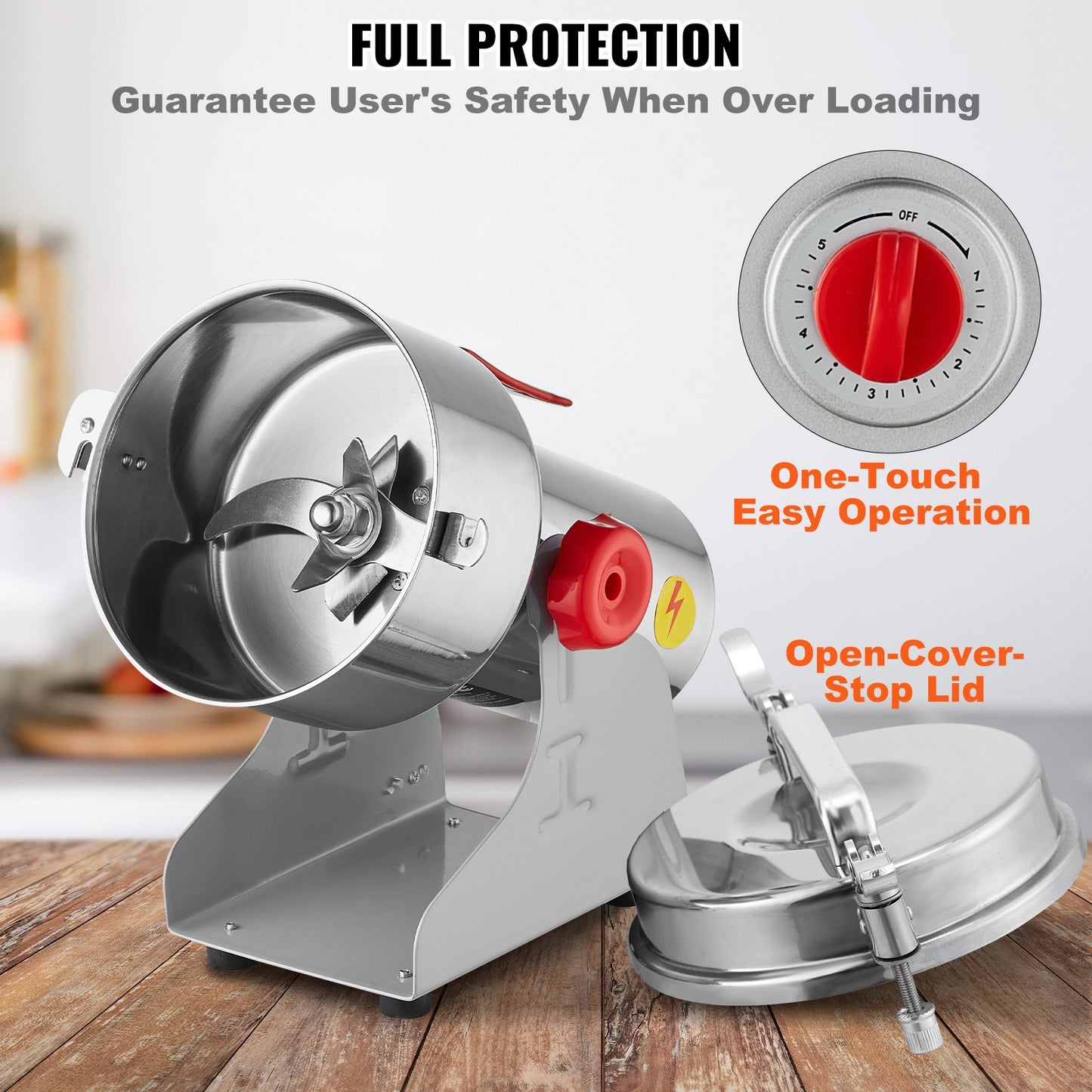 1000g Commercial Spice Grinder Electric Grain Grinder High Speed Grinder