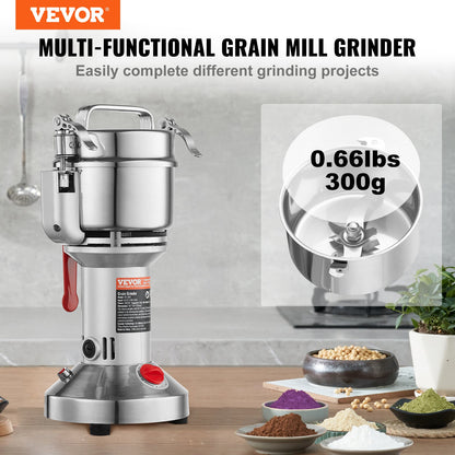 300g Commercial Spice Grinder Electric Grain Grinder High Speed Grinder