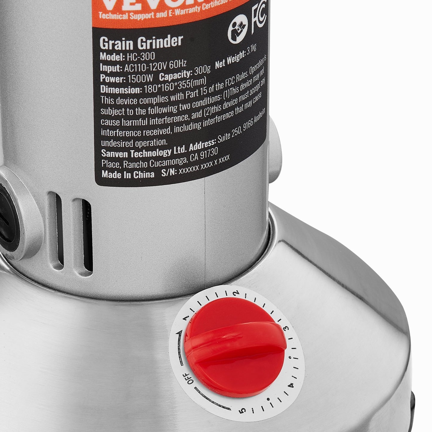 300g Commercial Spice Grinder Electric Grain Grinder High Speed Grinder