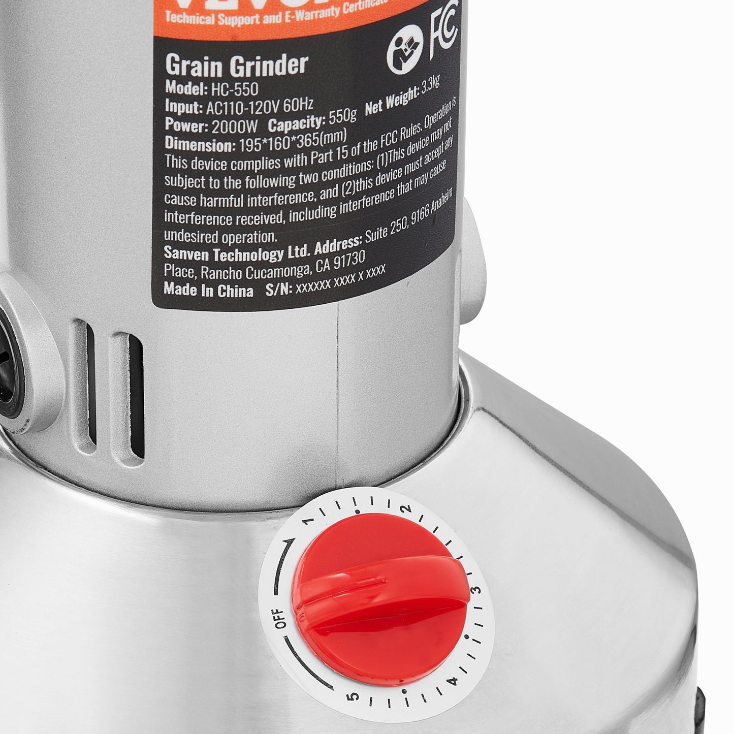 550g kommerzielle Gewürzmühle Elektrische Getreidemühle Hochgeschwindigkeitsmühle