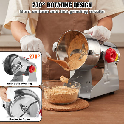 750g Commercial Spice Grinder Electric Grain Grinder High Speed Grinder