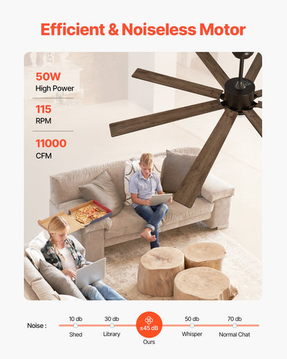 72 In Ceiling Fan with Light, 6-Speed Remote Control, Dimmable 3-Color Temperature, Reversible DC Motor, Modern Low Profile Flush Mount Fan for Bedroom, Living Room, Indoor/Outdoor Use, Coffee