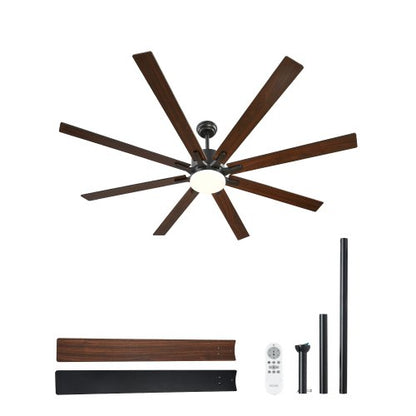 72 Inch Ceiling Fan with Light, 6-Speed Remote Control, Dimmable 3-Color Temperature, Reversible DC Motor, Modern Low Profile Flush Mount Fan for Bedroom, Living Room, Indoor/Outdoor Use, Black