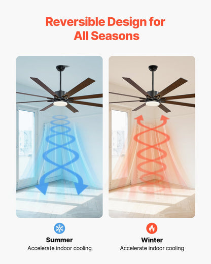 72 Inch Ceiling Fan with Light, 6-Speed Remote Control, Dimmable 3-Color Temperature, Reversible DC Motor, Modern Low Profile Flush Mount Fan for Bedroom, Living Room, Indoor/Outdoor Use, Black