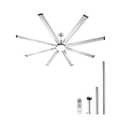 84 In Ceiling Fan with Light, 6-Speed Remote Control, Dimmable 3-Color Temperature, Reversible DC Motor, Low Profile Flush Mount Fan for Bedroom, Living Room, Indoor/Outdoor Use, Brushed Nickel