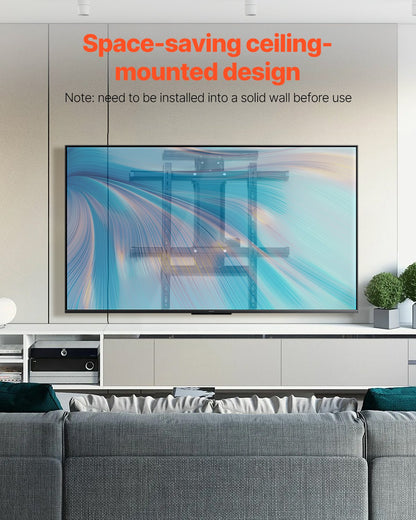 Motorisierte TV-Wandhalterung, 32-65 Zoll, elektrischer Kamin, TV-Wandhalterung, Schwarz