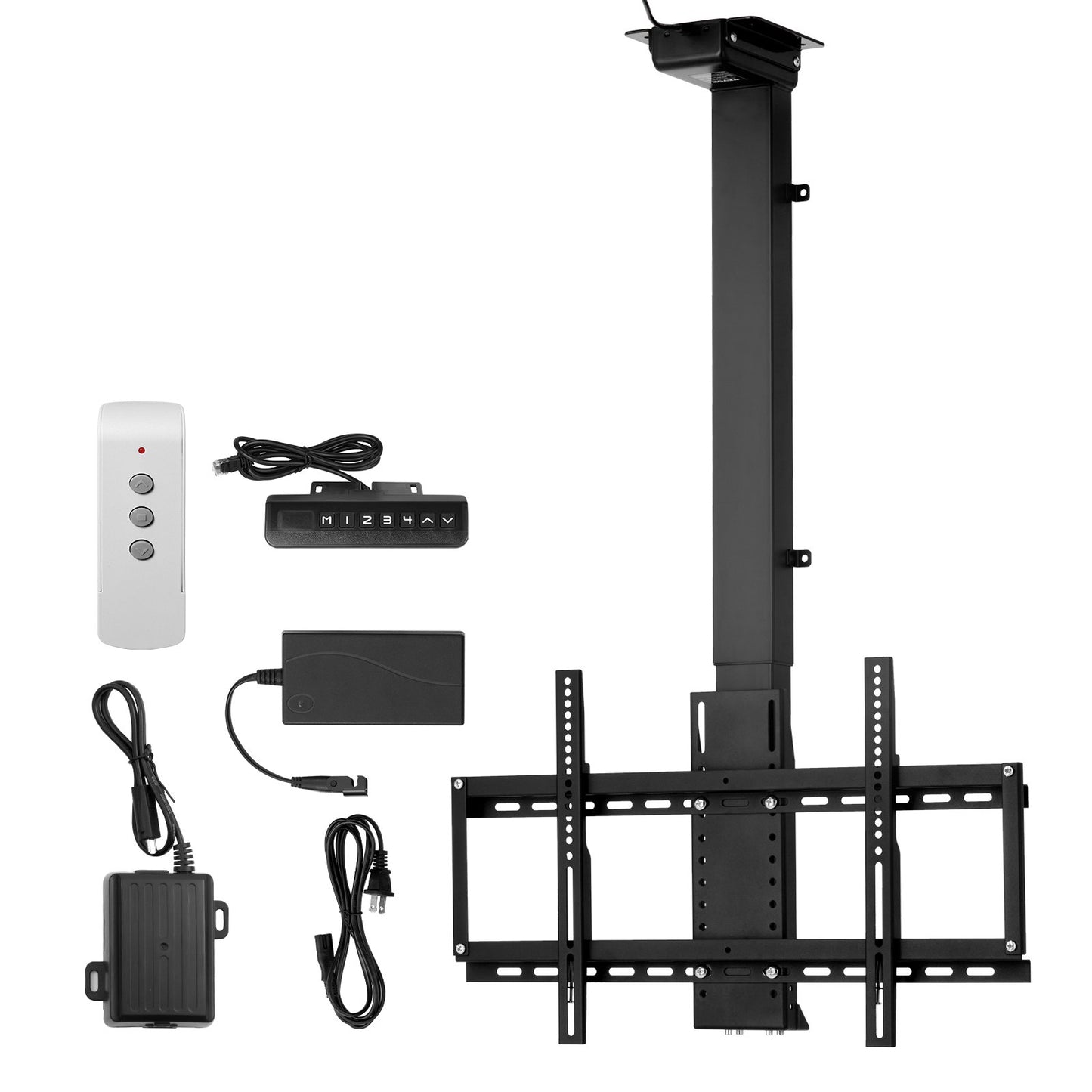 Motorized Ceiling TV Mount, TV Wall Mount for 32 to 55 Inch TV, Electric Adjustable Ceiling TV Mount, Motorized Flip Down TV Mount Bracket with Max VESA 24 x 16 in, Fits TVs Up to 120 lbs
