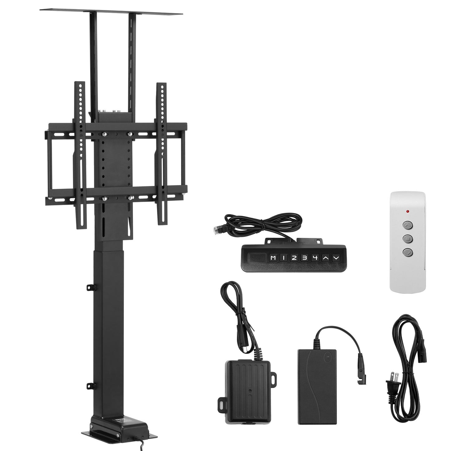 Motorized TV Lift Stand, 132 lbs max Load Adjustable TV Lift Stand Mount Bracket, Vertical Electric TV Bracket with Remote Control, for 32-55 in (Not in Cabinet) / 32 - 50 in (in Cabinet) TVs