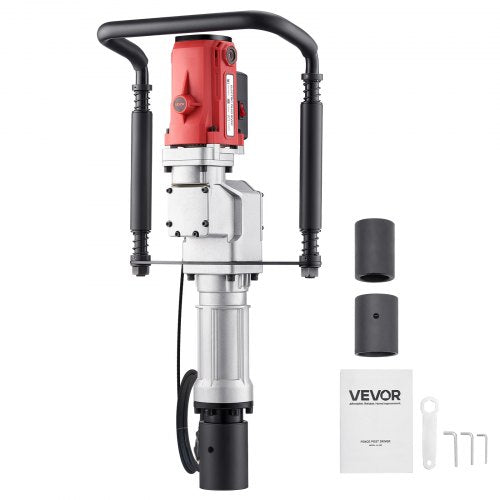 Electric T Post Driver, 2200W Handheld Post Pounder with 2.17 in/55mm, 2.76 in/70mm Sleeves, Powerful Pile Driver for Fence,Metal Fencing, Farm, Garden, Construction, Landscaping Projects