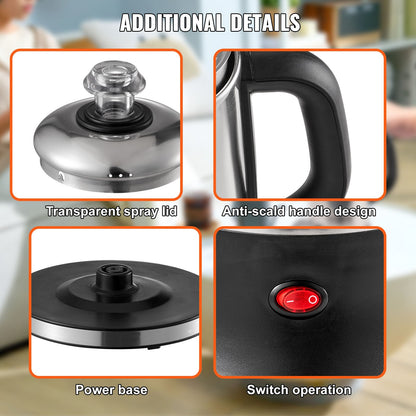 12-Cup Electric Percolator Coffee Pot, 304 Stainless Steel Coffee Percolator with Keep Warm Function & Heat-Resistant Handle, Classic Coffee Maker, Quick Brew & Easy-Pour Spout, Silver